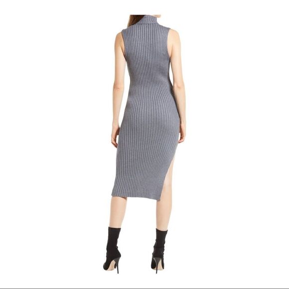 NWT Vici Collection for Nordstrom Rib Sweater Mock Neck Sleeveless Midi Dress - Picture 2 of 6